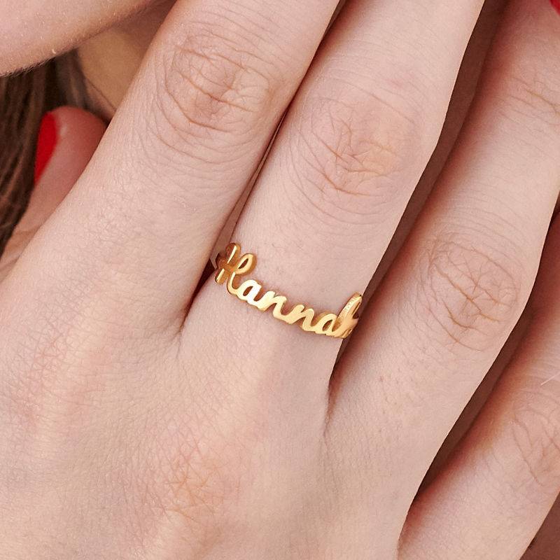 Anillo con Nombre Script en Baño de Oro-4 foto de producto