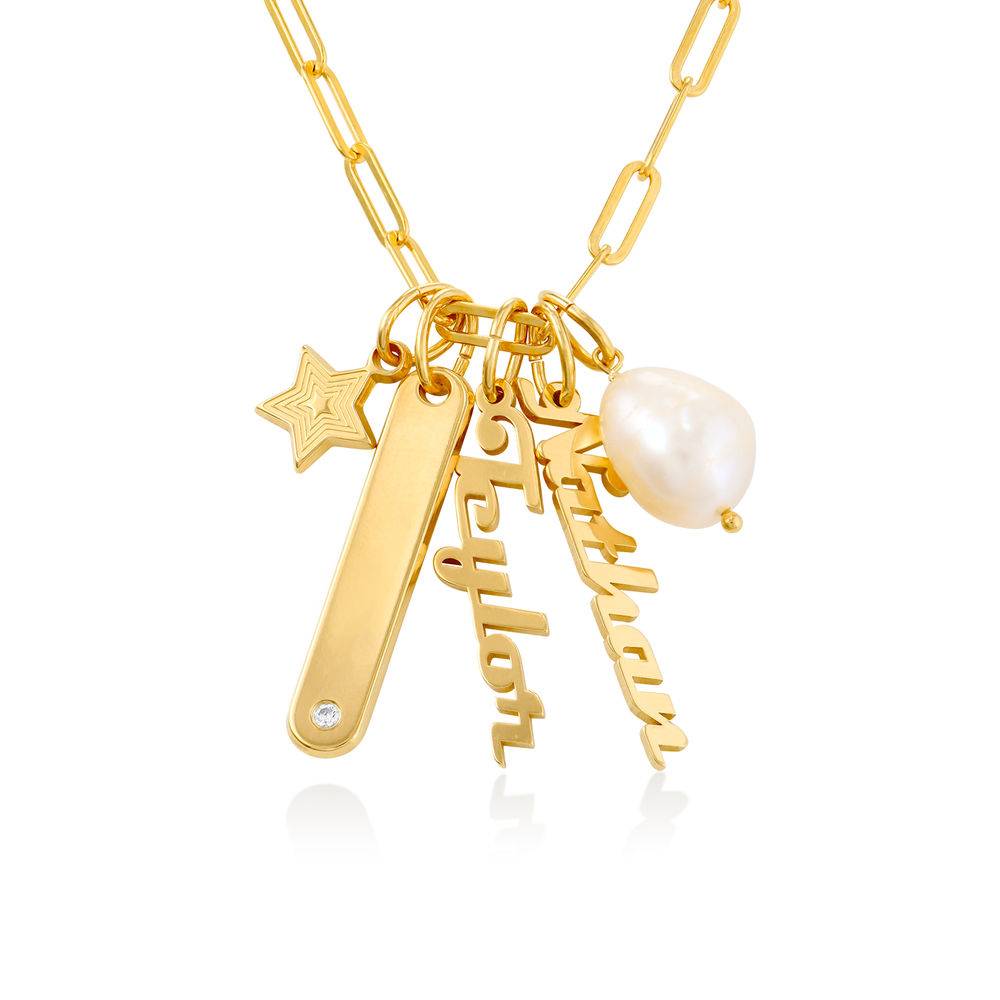 Collar de Eslabones con Nombre Siena en Chapa de Oro 18K-3 foto de producto