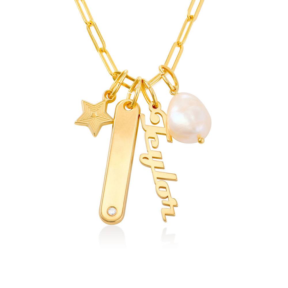 Collar de Eslabones con Nombre Siena en Chapa de Oro 18K-2 foto de producto