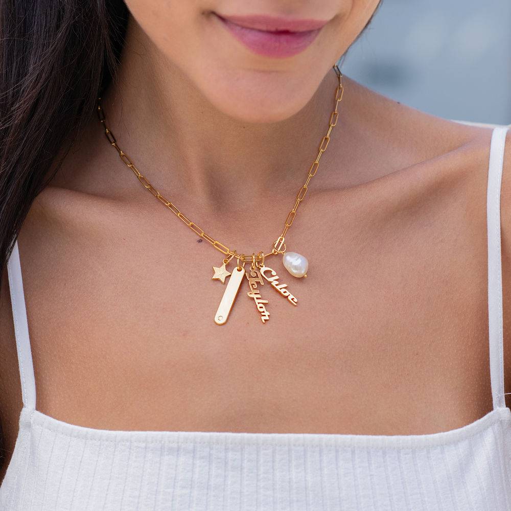 Collar de Eslabones con Nombre Siena en Chapa de Oro 18K-4 foto de producto