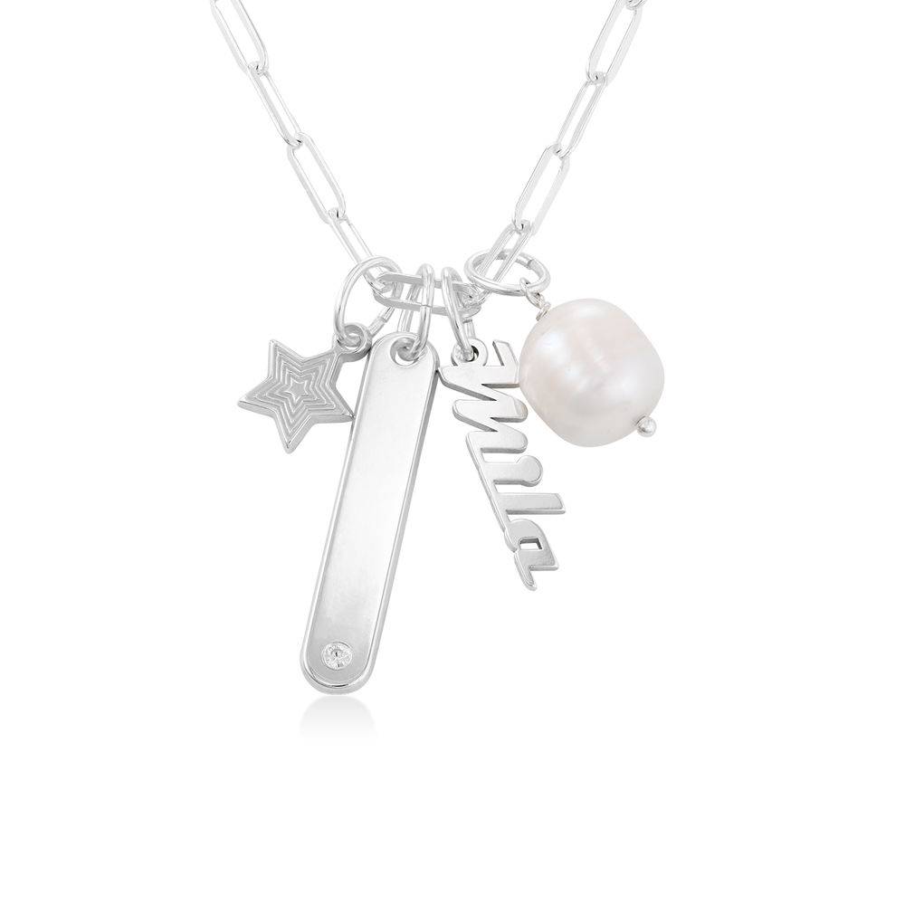 Collar de Eslabones con Nombre Siena en Plata Esterlina-3 foto de producto