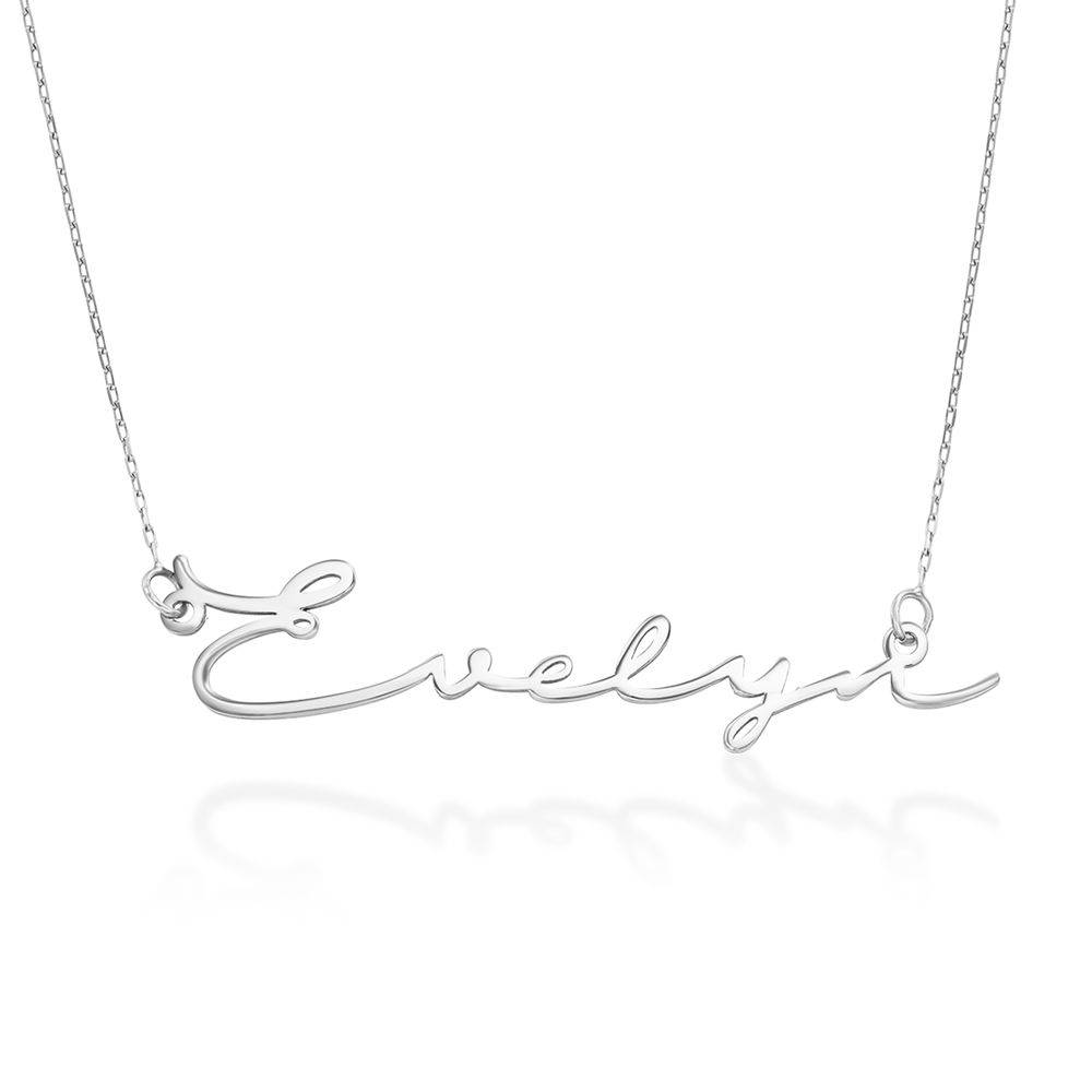 Collar con Nombre de Firma en Oro Blanco 10K-2 foto de producto