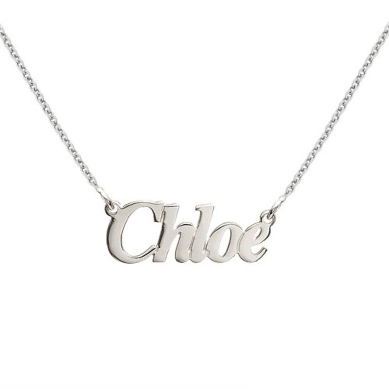 Collar con Nombre Pequeño en Plata Esterlina-1 foto de producto
