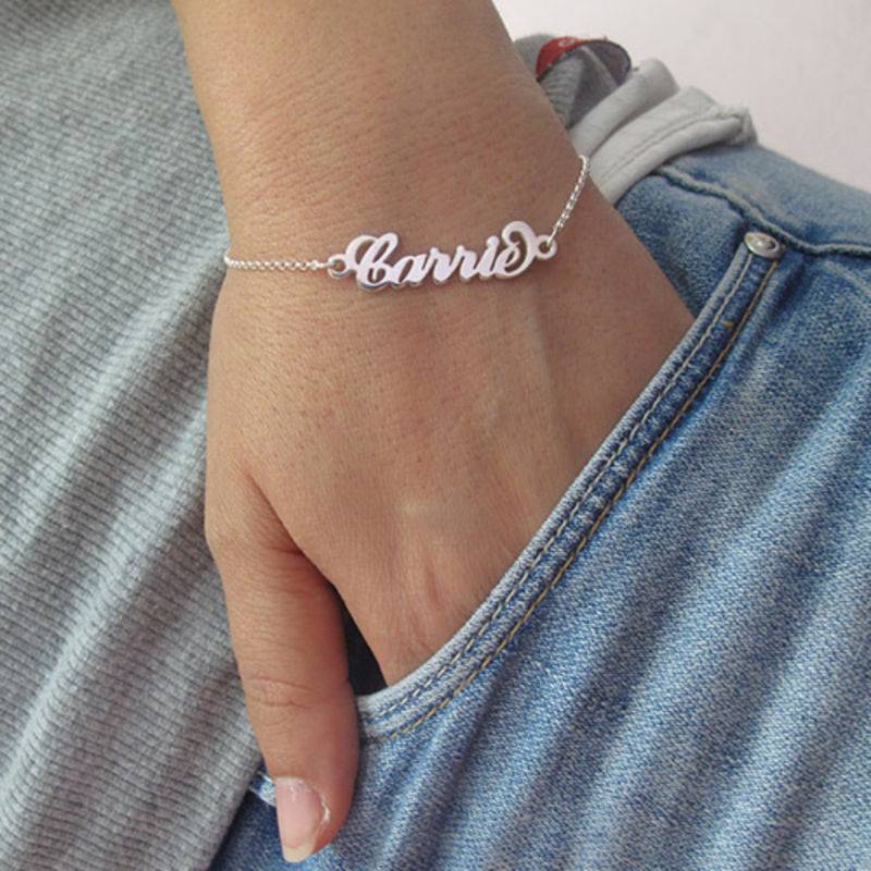 Pulsera con Nombre Carrie en Plata Esterlina-3 foto de producto