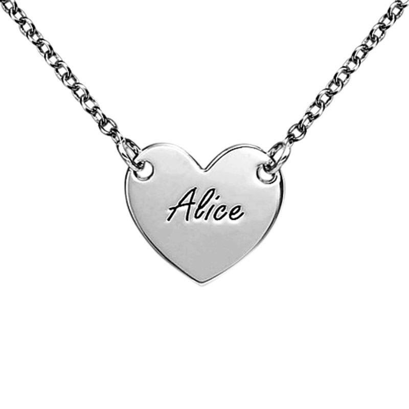 Collar Corazón Grabado en Plata-1 foto de producto