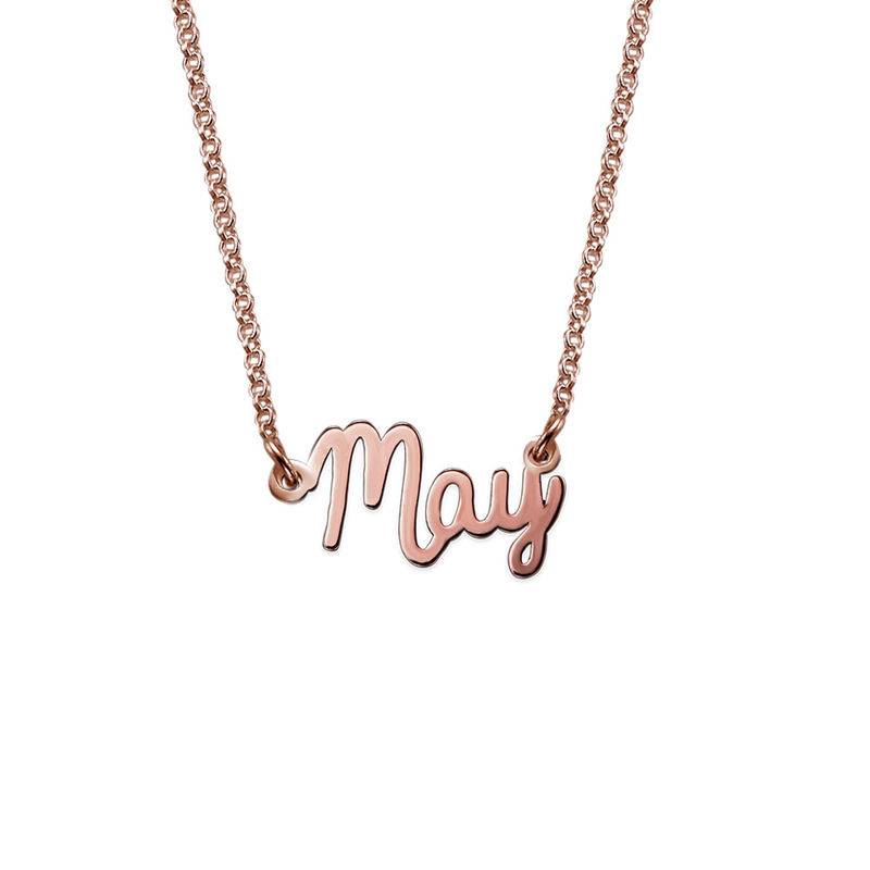 Collar con Nombre Pequeño en Cursiva en Chapa de Oro Rosa-1 foto de producto