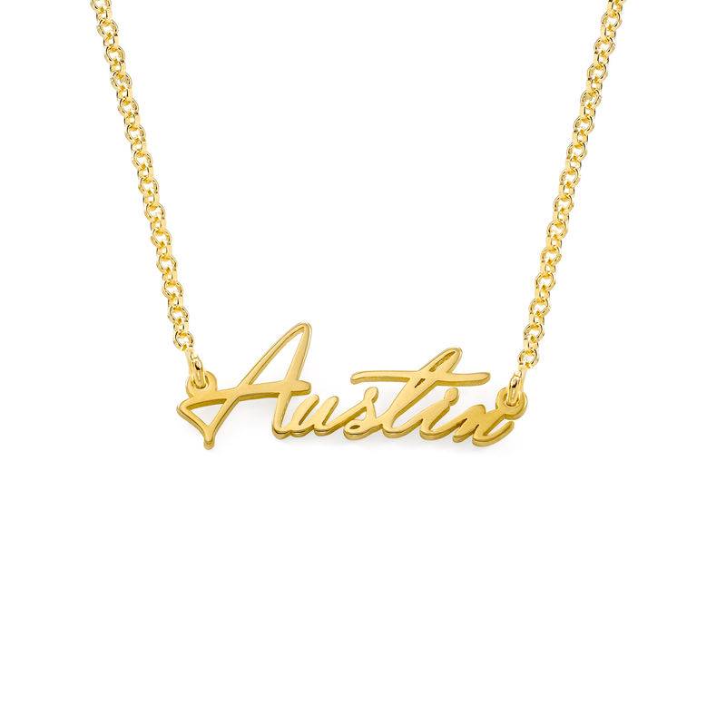 Collar con Nombre Diminuto - Extra Fuerte en Vermeil de Oro-1 foto de producto