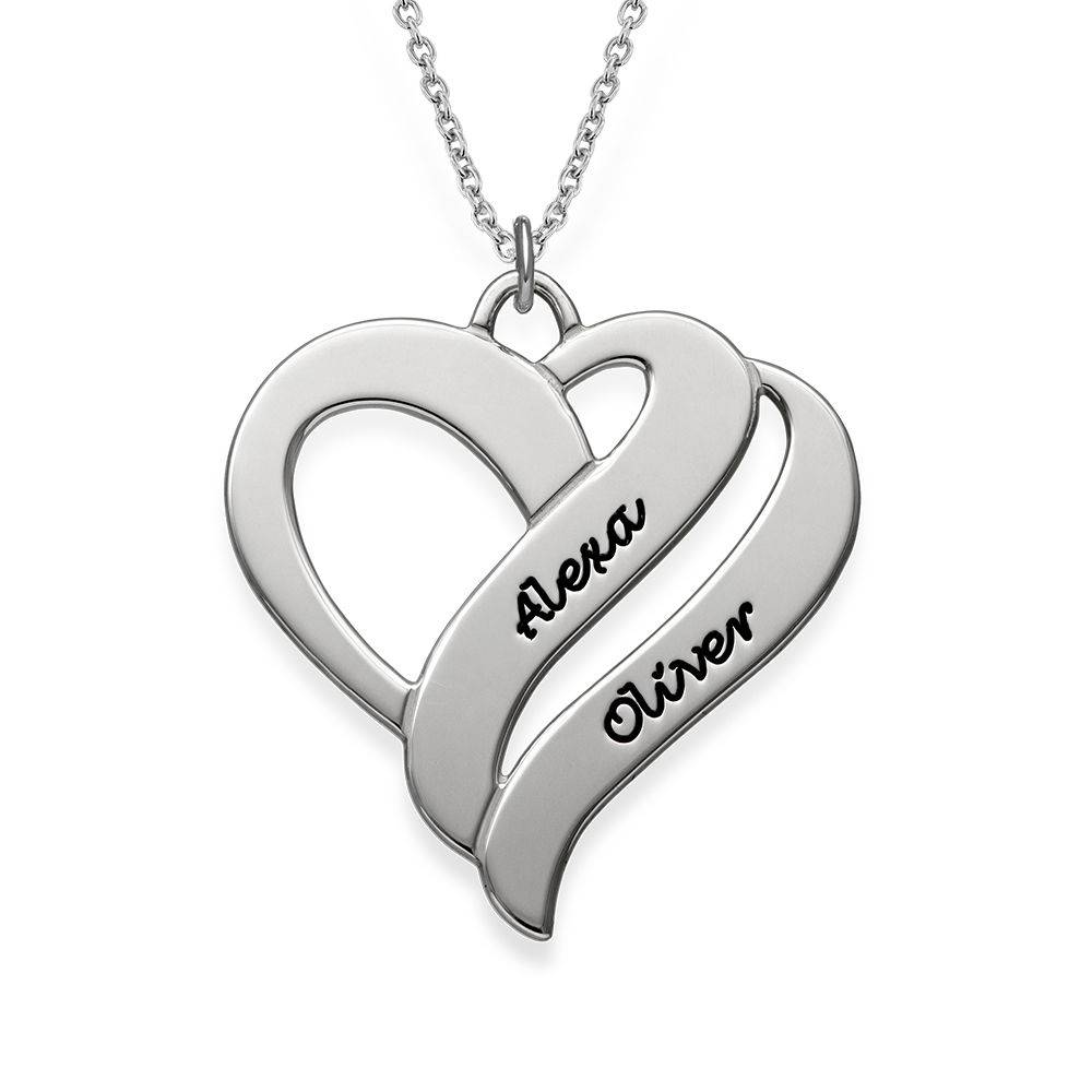 Collar Dos Corazones Por Siempre Uno en Plata Esterlina-1 foto de producto