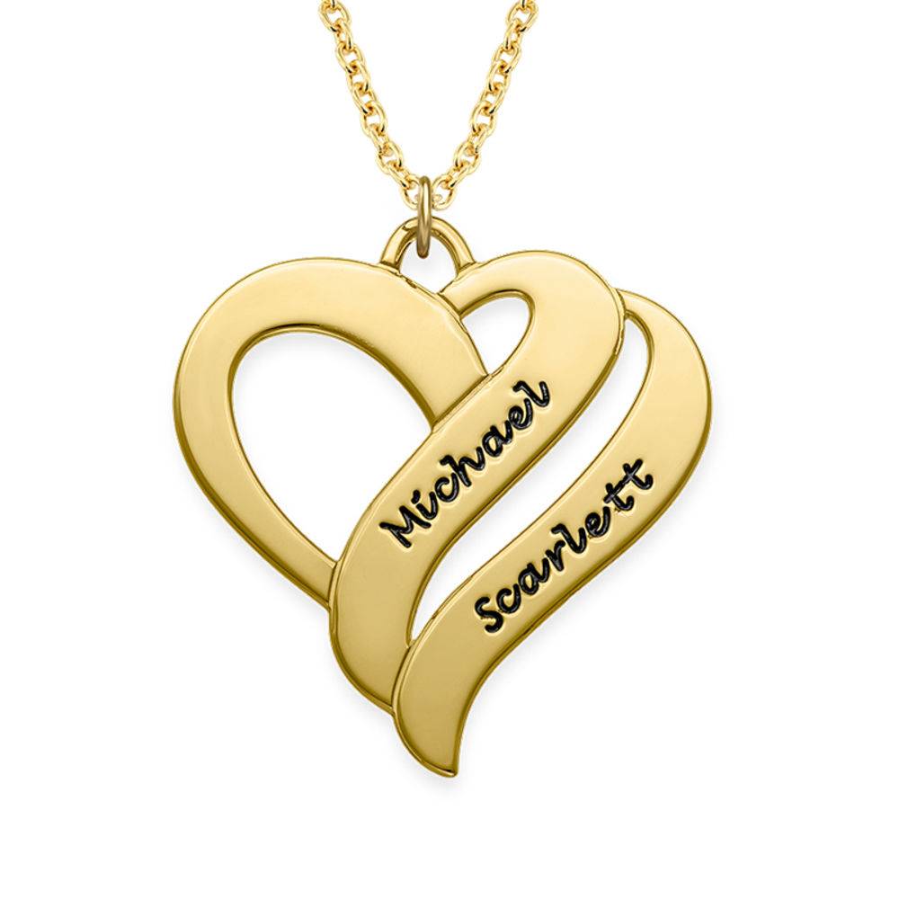 Collar Dos Corazones Por Siempre Uno en Baño de Oro-1 foto de producto