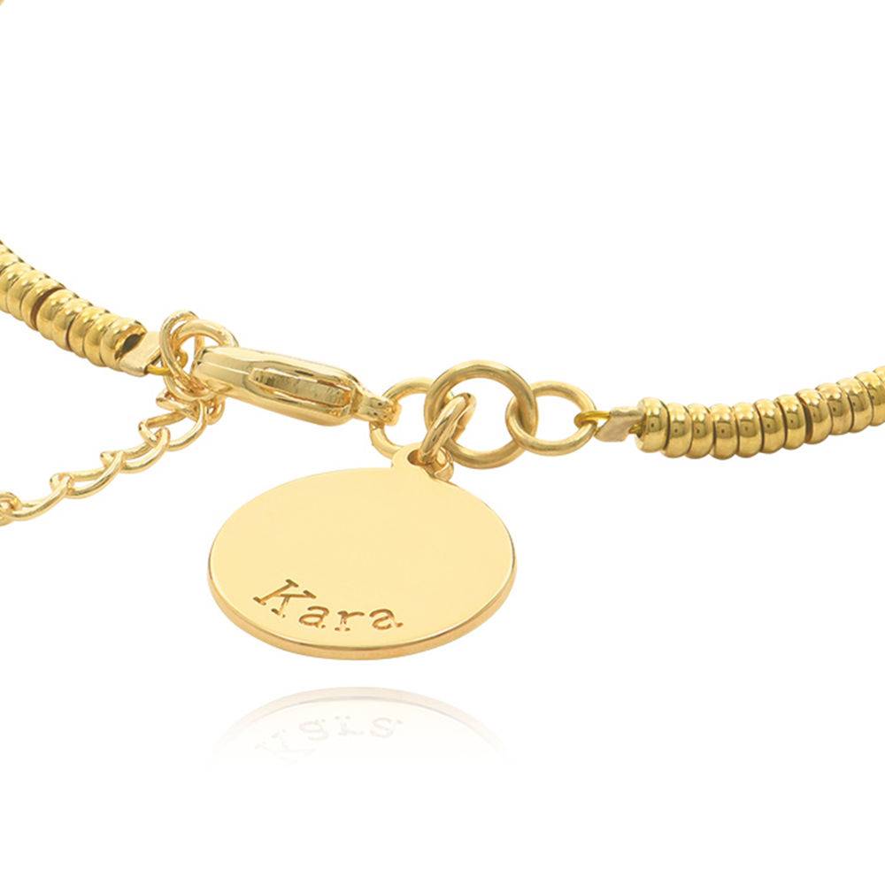 Pulsera / Tobillera de Cuentas de Vainilla con Colgante Grabado en Chapa de Oro-2 Pulsera / Tobillera de Cuentas de Vainilla con Colgante Grabado en Chapa de Oro-2 foto de producto