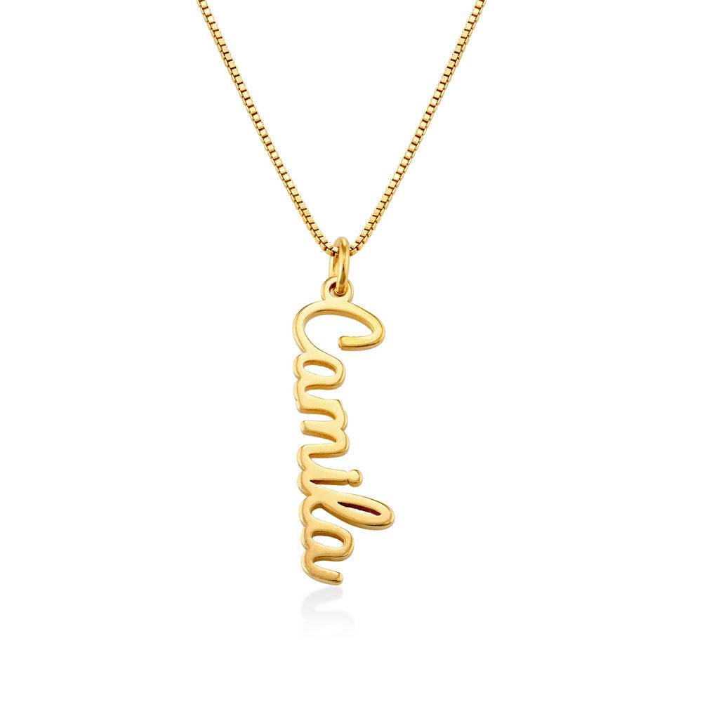 Collar con Nombre Vertical en Cursiva en Chapa de Oro-3 Collar con Nombre Vertical en Cursiva en Chapa de Oro-3 foto de producto