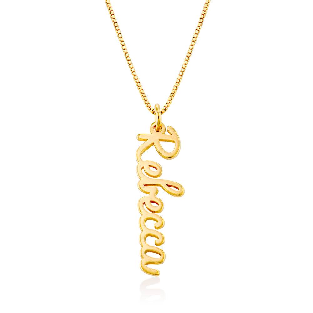 Collar con Nombre Vertical en Cursiva en Vermeil de Oro-2 Collar con Nombre Vertical en Cursiva en Vermeil de Oro-2 foto de producto