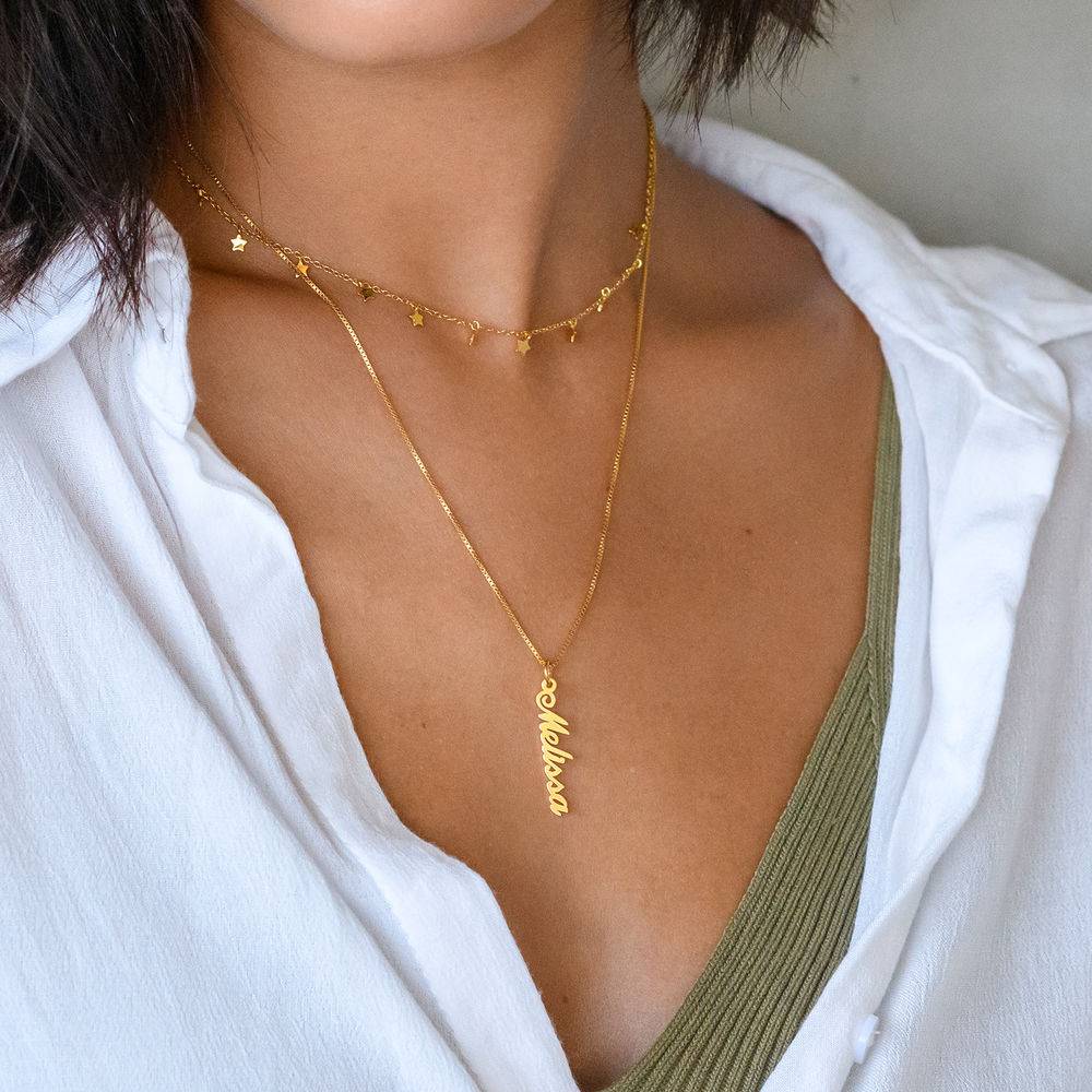 Collar con Nombre Vertical en Vermeil de Oro-5 foto de producto