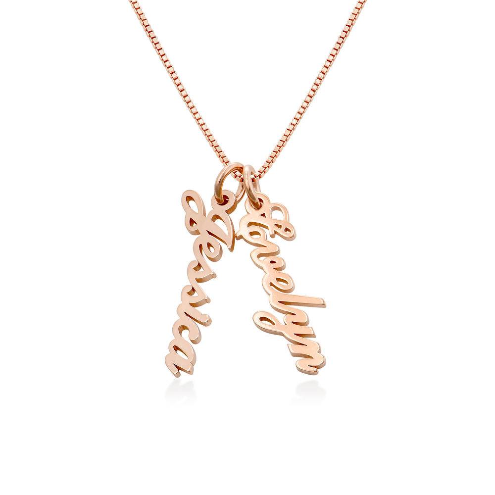 Collar con Nombre Vertical en Chapa de Oro Rosa-1 foto de producto