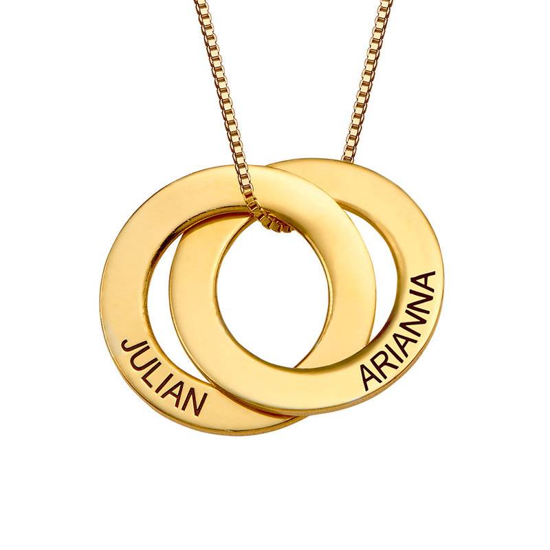 Collar de Anillo Ruso con 2 Anillos en Baño de Oro-4 foto de producto