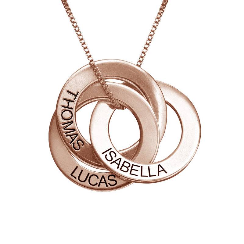 Collar de Anillos Rusos en Chapado de Oro Rosa-1 foto de producto